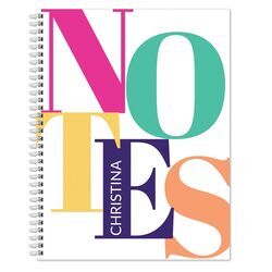 Large Colorful Notes Spiral Notebook